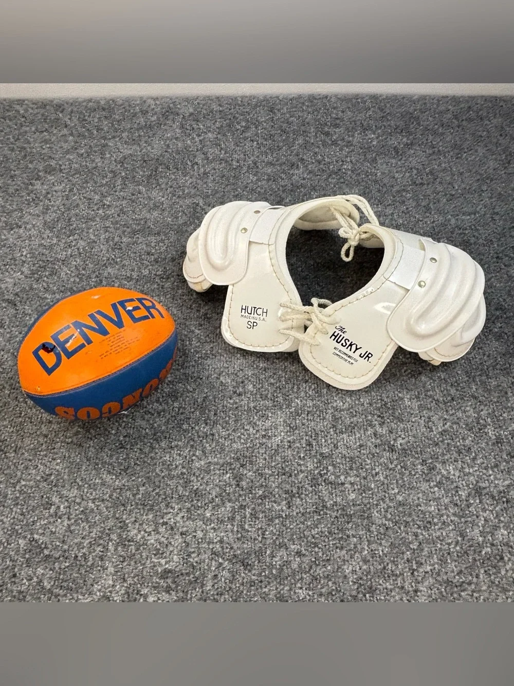 Vintage Hutch Denver Broncos Youth Uniform Set #7 John Elway Helmet Pads Med USA